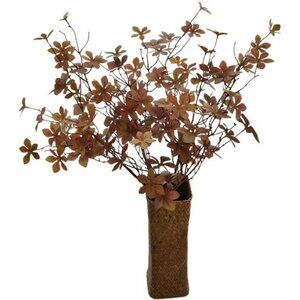3pcs Artificial Eucalyptus Leaves - Silk Greenery for Home Fall‎ Decor, Brown